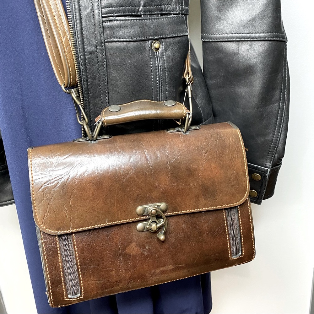 Turkish Leather Book Bag Style Crossbody